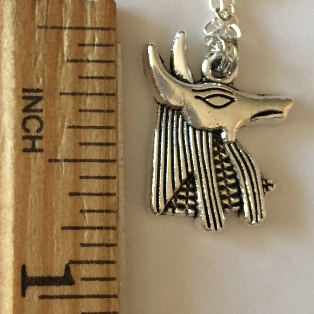 “Book of the Dead" Handmade Dainty 2-Layer Egyptian Necklace, Anubis, Scarab - Picture 12 of 14